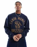 Hollister boxy varsity motif sweat top in navy