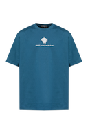 Versace NIEBIESKI T-shirt z wyszytym logo